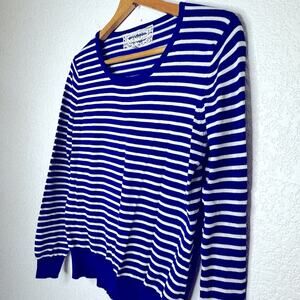 Pink Martini blue and white striped crew-neck‎ sweater XS